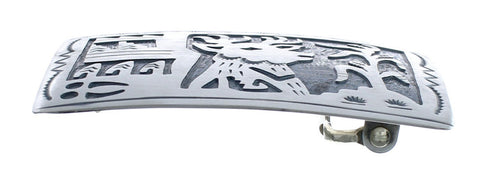Native American Genuine Sterling Silver Deer And Corn Belt Buckle JX124350